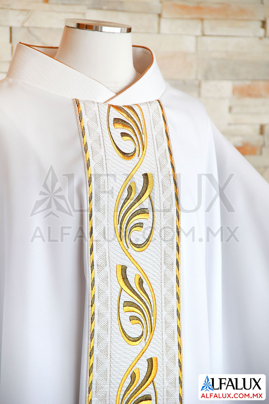 01 FUENTE Casulla Alfalux Central Blanco Bronce 200 (2)